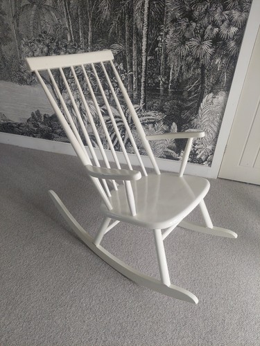 Wooden rocking chair painted - chair,