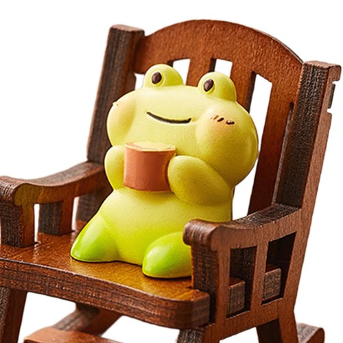 Miniature frog figurine with - miniature,