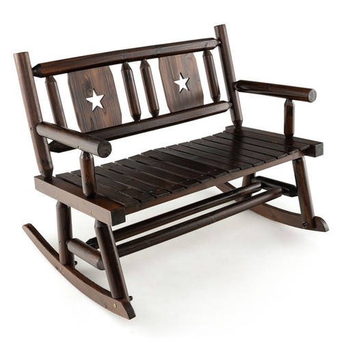 Wooden rocking bench - bench, double