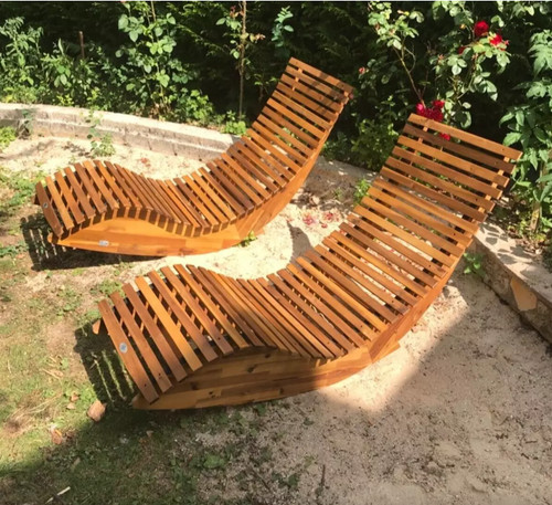 Wooden sun loungers - loungers, 2