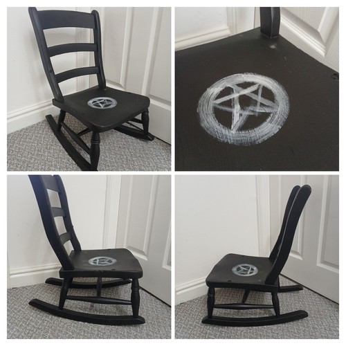 Vintage black wooden childs - vintage,