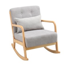 Linen Rocking Chair Buttoned
